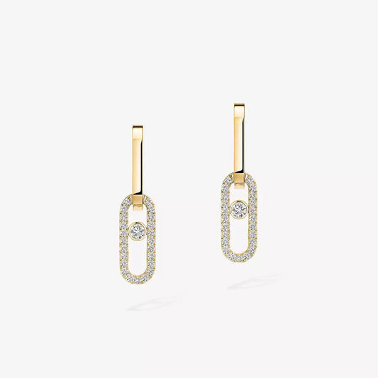 [Cadisa]Move Link Diamond Earrings