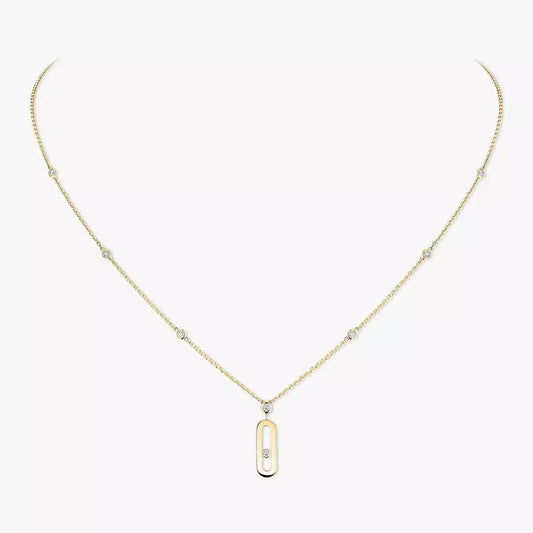 [Cadisa] Move Uno Gold Diamond Long Necklace