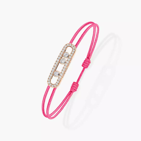 [Cadisa]Messika Care(s) pink cord pavé bracelet