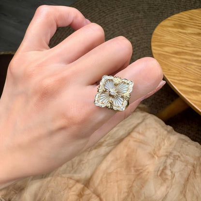 [Cadisa JEWELRY] OPERA TULLE  RING WITH  ENAMEL BACKGROUND