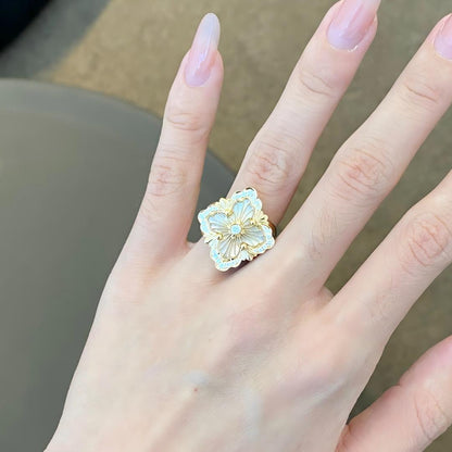 [Cadisa JEWELRY] OPERA TULLE  RING WITH  ENAMEL BACKGROUND