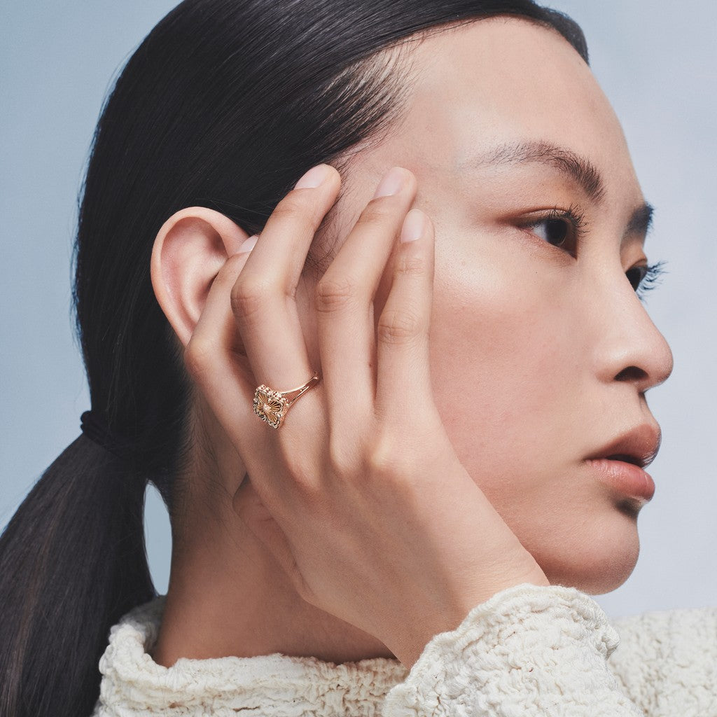 [Cadisa JEWELRY] OPERA TULLE  RING WITH  ENAMEL BACKGROUND