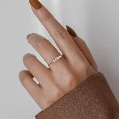 [Gaonasi]Magnolia Freshwater Pearl Gold Ring