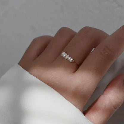 [Gaonasi]Magnolia Freshwater Pearl Gold Ring