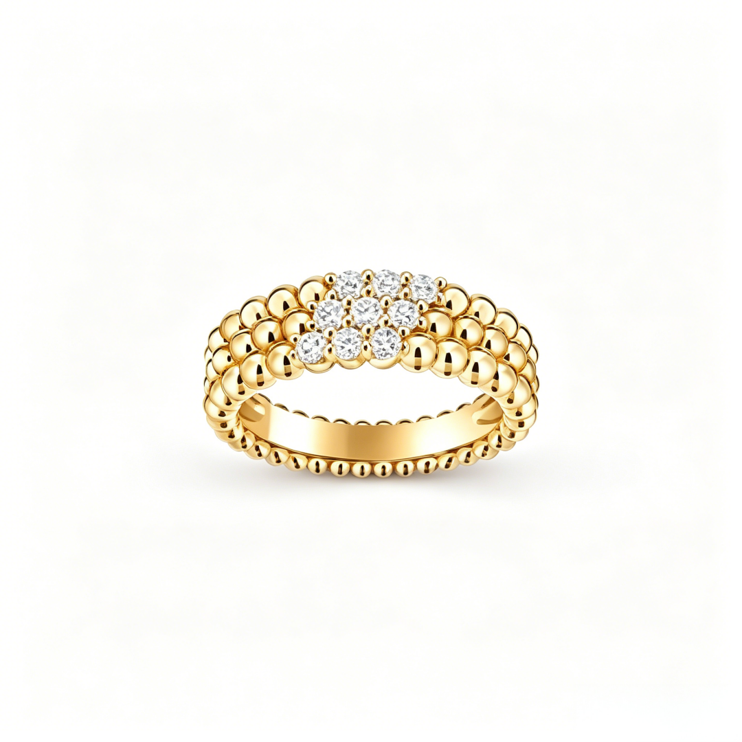 [GAONASI] THREE-ROW DIAMOND RING