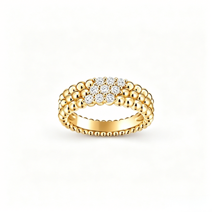 [GAONASI] THREE-ROW DIAMOND RING