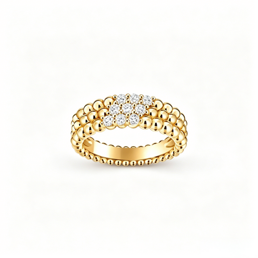 [GAONASI] THREE-ROW DIAMOND RING