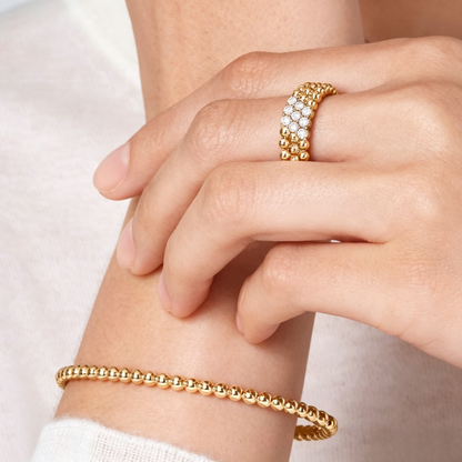[GAONASI] THREE-ROW DIAMOND RING