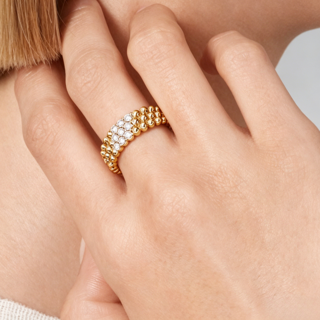 [GAONASI] THREE-ROW DIAMOND RING