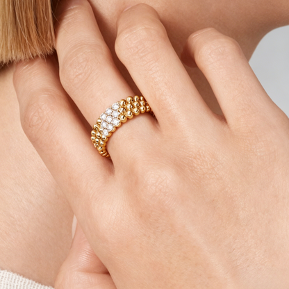 [GAONASI] THREE-ROW DIAMOND RING
