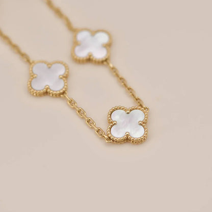 [Gaonasi]CLOVER WHITE PEARL MOP 5 MOTIF BRACELET COLLECTION