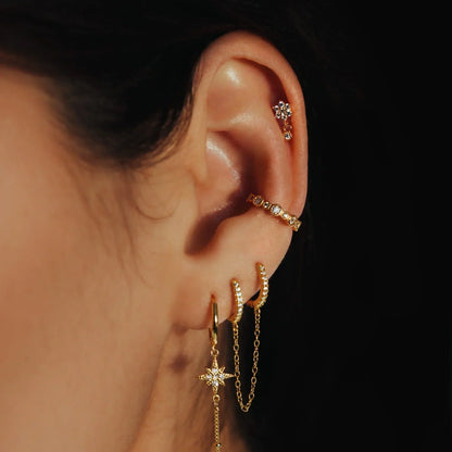 [Gaonasi]Roxanne Round Back Diamond Stud