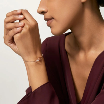 [Gaonasi Jewelry]LOVE DOUBLE RING HALF DIAMOND BRACELET