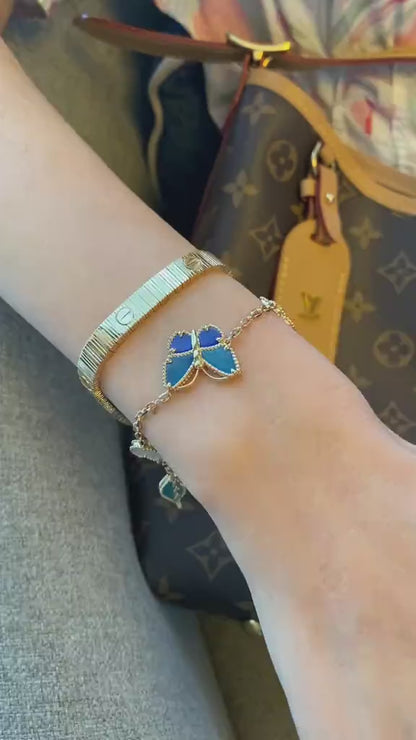 [Cadisa] Lucky Spring Butterfly 5-Motif & LOVE Unlimited Bracelet Stack Set