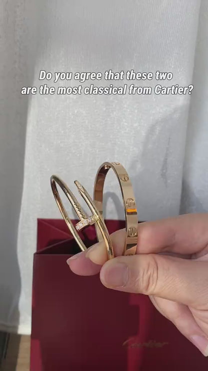 [Cadisa] LOVE Classic & JUSTE Diamond Bracelet Stack Set