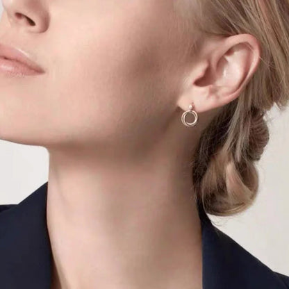 [Gaonasi Jewelry]TRINITY ON DIAMOND  EARRINGS