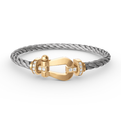 [Gaonasi]FORCE LARGE HORSESHOE HALF DIAMOND BRACELET GOLD