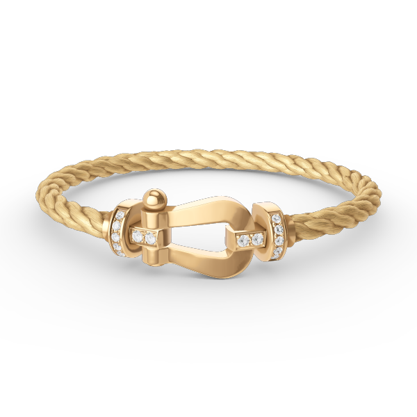 [Gaonasi]FORCE LARGE HORSESHOE HALF DIAMOND BRACELET GOLD