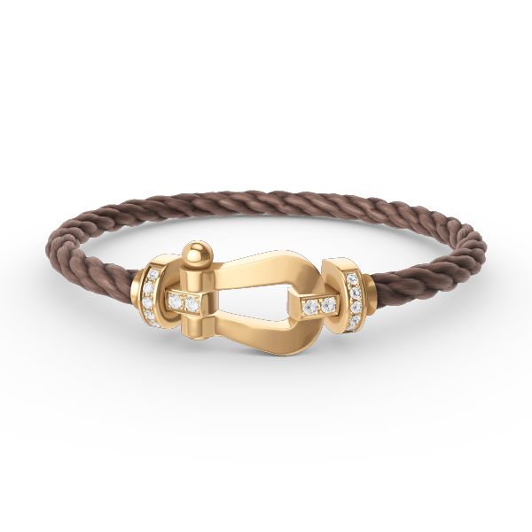 [Gaonasi]FORCE LARGE HORSESHOE HALF DIAMOND BRACELET GOLD