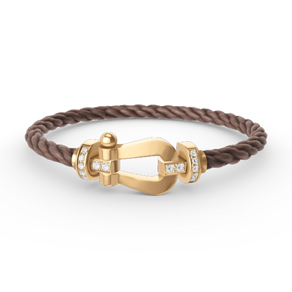 [Gaonasi]FORCE LARGE HORSESHOE HALF DIAMOND BRACELET GOLD