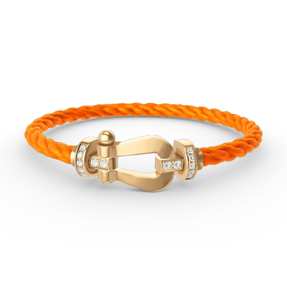 [Gaonasi]FORCE LARGE HORSESHOE HALF DIAMOND BRACELET GOLD