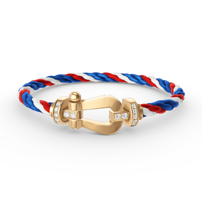 [Gaonasi]FORCE LARGE HORSESHOE HALF DIAMOND BRACELET GOLD