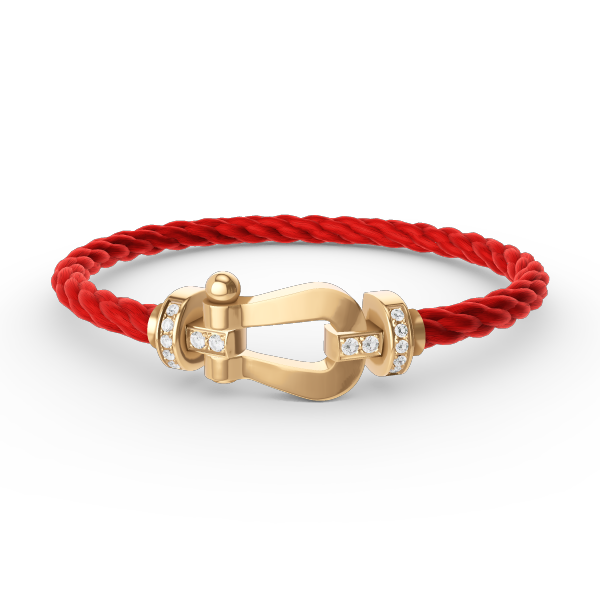 [Gaonasi]FORCE LARGE HORSESHOE HALF DIAMOND BRACELET GOLD