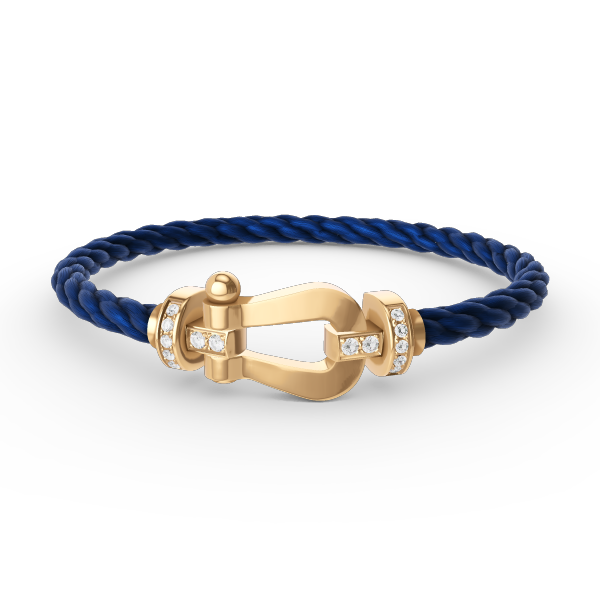 [Gaonasi]FORCE LARGE HORSESHOE HALF DIAMOND BRACELET GOLD
