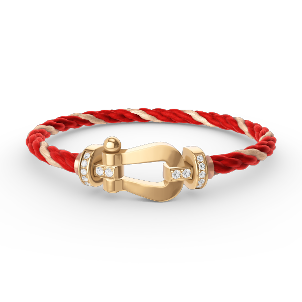 [Gaonasi]FORCE LARGE HORSESHOE HALF DIAMOND BRACELET GOLD