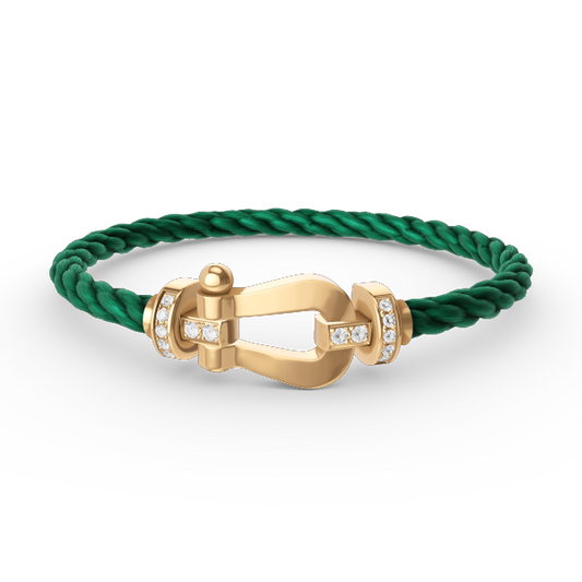 [Gaonasi]FORCE LARGE HORSESHOE HALF DIAMOND BRACELET GOLD
