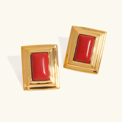 [Gaonasi]Sybil Gold Enamel Earrings