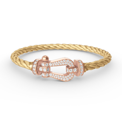 [Gaonasi]FORCE LARGE HORSESHOE FULL DIAMOND BRACELET ROSE GOLD