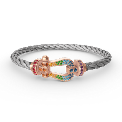 [Gaonasi]FORCE LARGE HORSESHOE  COLORED DIAMOND BRACELET ROSE GOLD