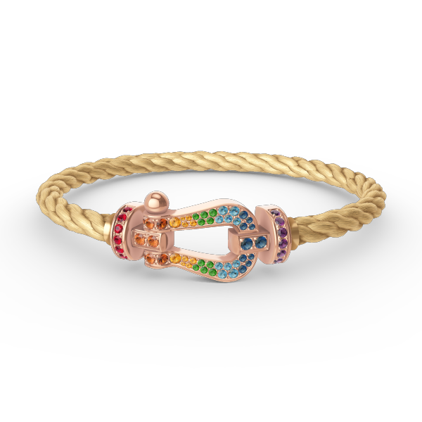 [Gaonasi]FORCE LARGE HORSESHOE  COLORED DIAMOND BRACELET ROSE GOLD