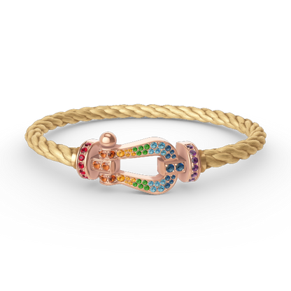 [Gaonasi]FORCE LARGE HORSESHOE  COLORED DIAMOND BRACELET ROSE GOLD