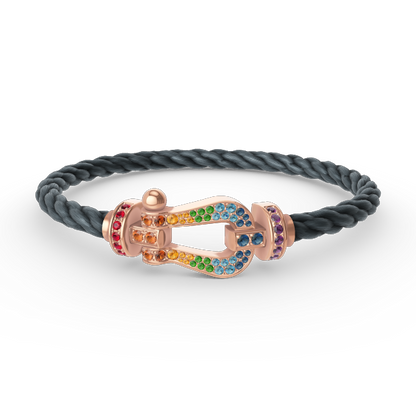 [Gaonasi]FORCE LARGE HORSESHOE  COLORED DIAMOND BRACELET ROSE GOLD