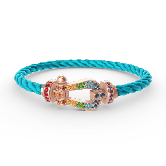 [Gaonasi]FORCE LARGE HORSESHOE  COLORED DIAMOND BRACELET ROSE GOLD