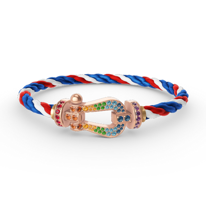 [Gaonasi]FORCE LARGE HORSESHOE  COLORED DIAMOND BRACELET ROSE GOLD