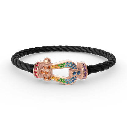 [Gaonasi]FORCE LARGE HORSESHOE  COLORED DIAMOND BRACELET ROSE GOLD