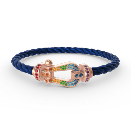 [Gaonasi]FORCE LARGE HORSESHOE  COLORED DIAMOND BRACELET ROSE GOLD