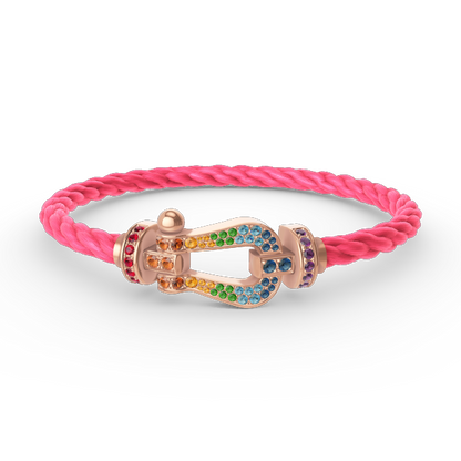 [Gaonasi]FORCE LARGE HORSESHOE  COLORED DIAMOND BRACELET ROSE GOLD