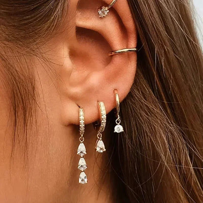 [Gaonasi]Lacey Diamond Hoops
