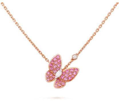 [Gaonasi]BUTTERFLY RED DIAMOND ROSE GOLD NECKLACE