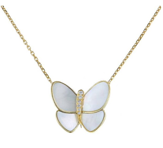 [Gaonasi]BUTTERFLY GOLD MOP DIAMOND NECKLACE