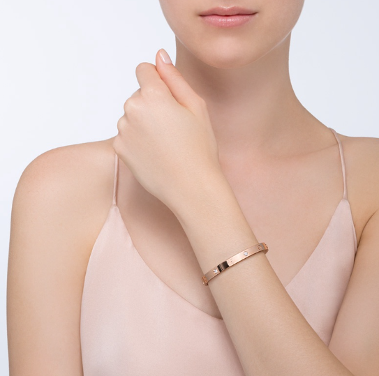 [Gaonasi Jewelry]LOVE BRACELET 6.1MM 4 DIAMONDS