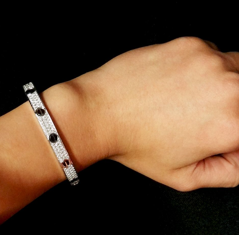 [Gaonasi Jewelry]LOVE BRACELET 6.1MM DIAMOND-PAVED CERAMIC