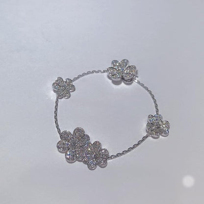 [Gaonasi]FRIVOLE SILVER 5 FLOWERS BRACELET