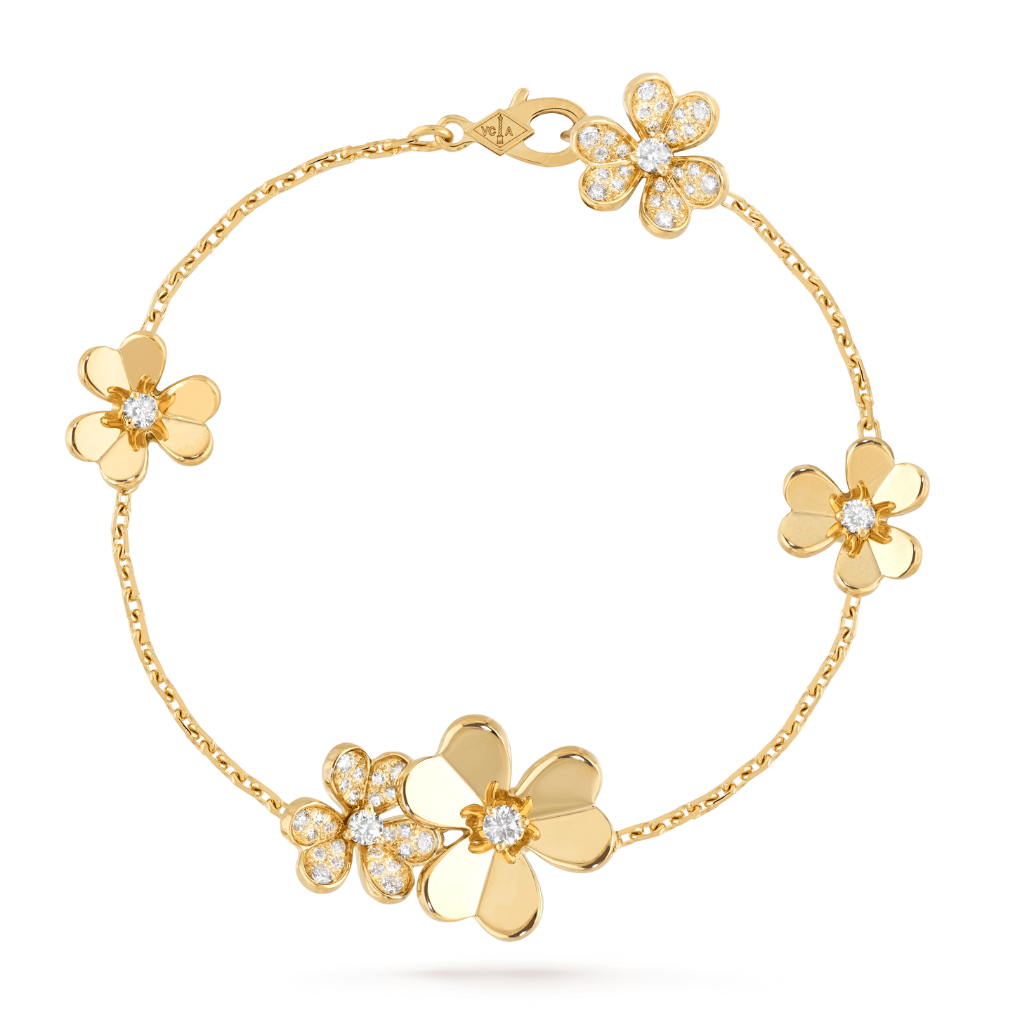 [Gaonasi]FRIVOLE GOLD 5 FLOWERS BRACELET