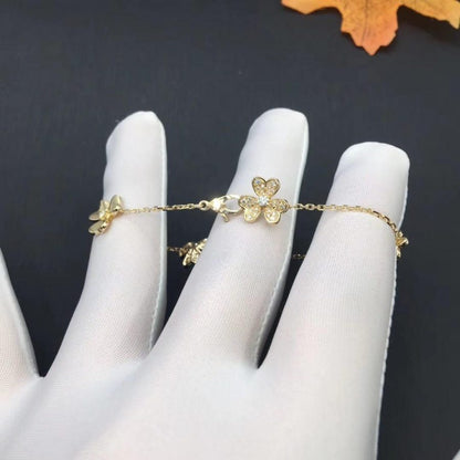[Gaonasi]FRIVOLE GOLD 5 FLOWERS BRACELET