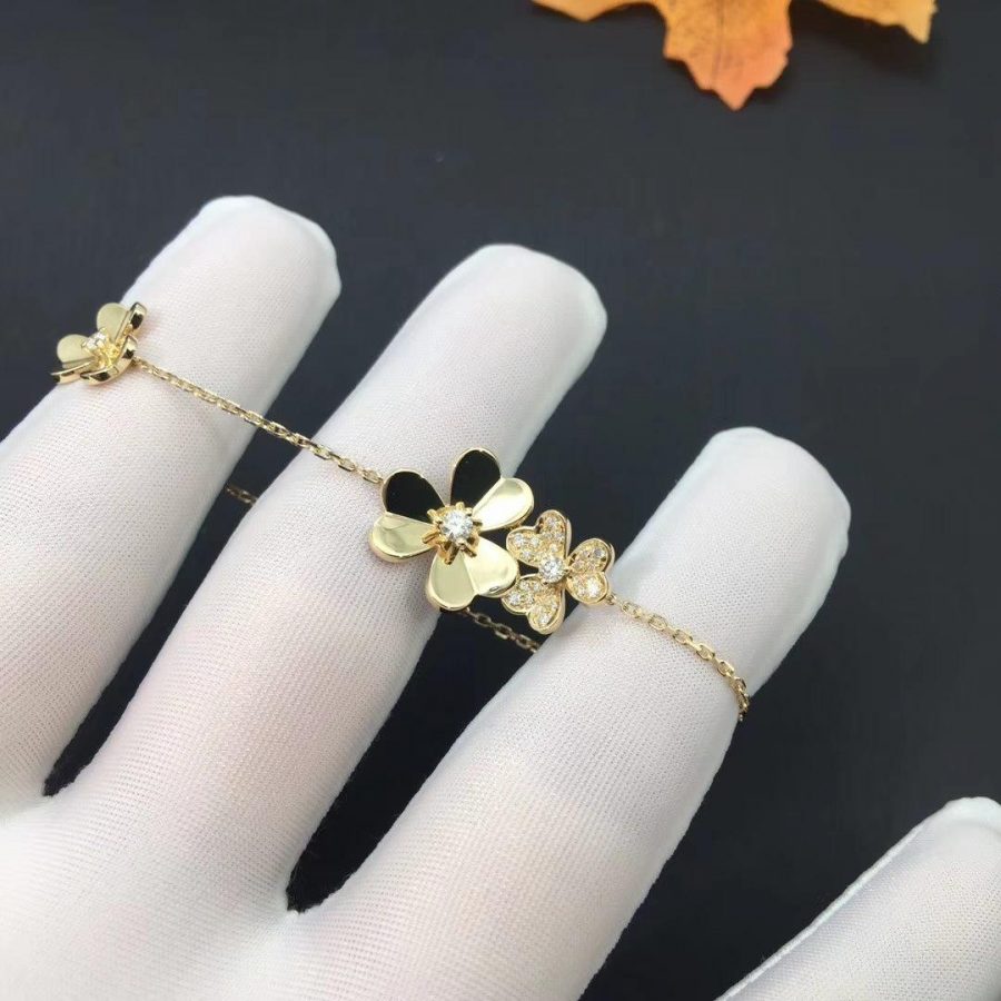 [Gaonasi]FRIVOLE GOLD 5 FLOWERS BRACELET